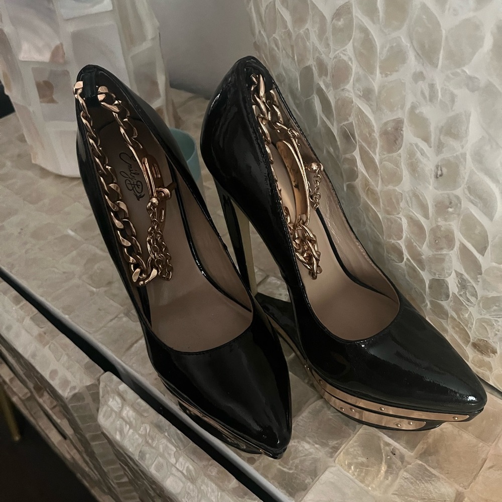 Emily B’s Black patent Leather heels